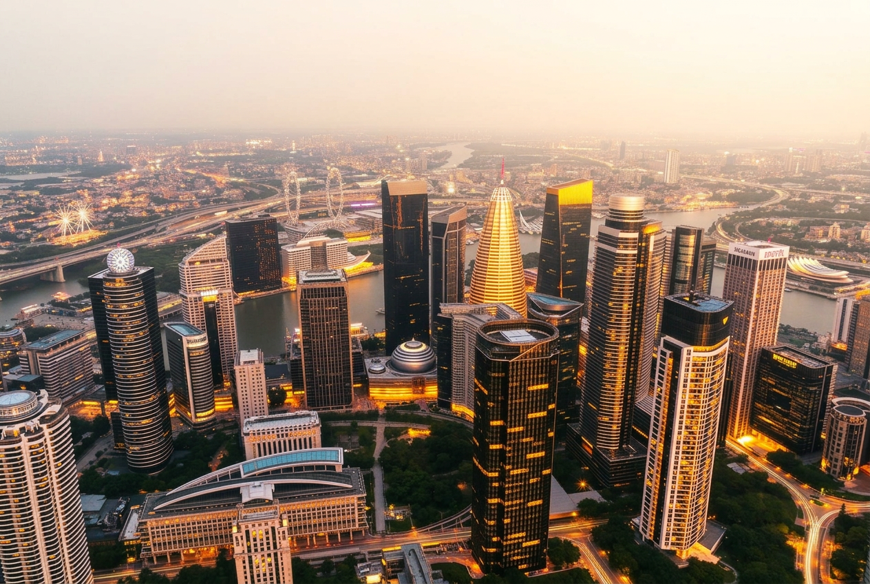 Singapore skyline at twilight